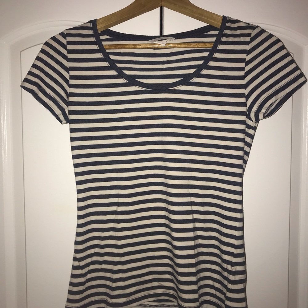 Navy and White Striped Shirt